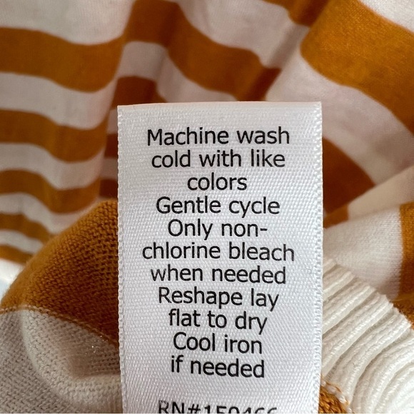 Market & Spruce Yellow White Striped Sweater Plus Sz 3X Lightweight Fall Soft - Picture 10 of 11